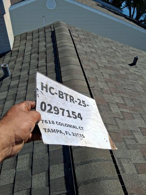 roofing project near Colonial Ct in Tampa