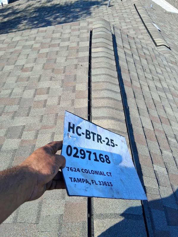 residential roof replacement by Hloska Roofing in Tampa