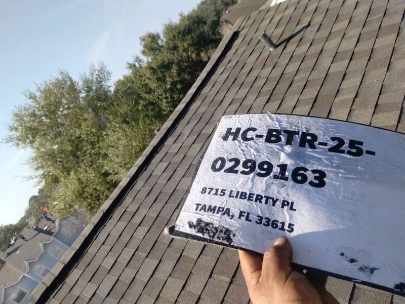 completed roofing project in Tampa FL