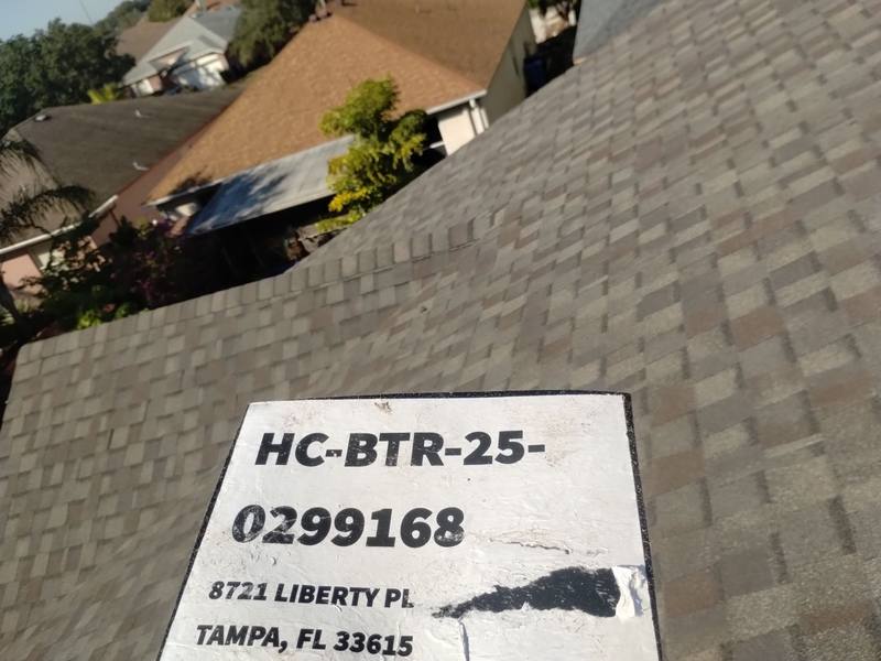 completed roofing project in Tampa FL