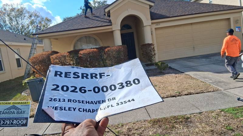 residential shingle roof replacement by Hloska Roofing in Wesley Chapel