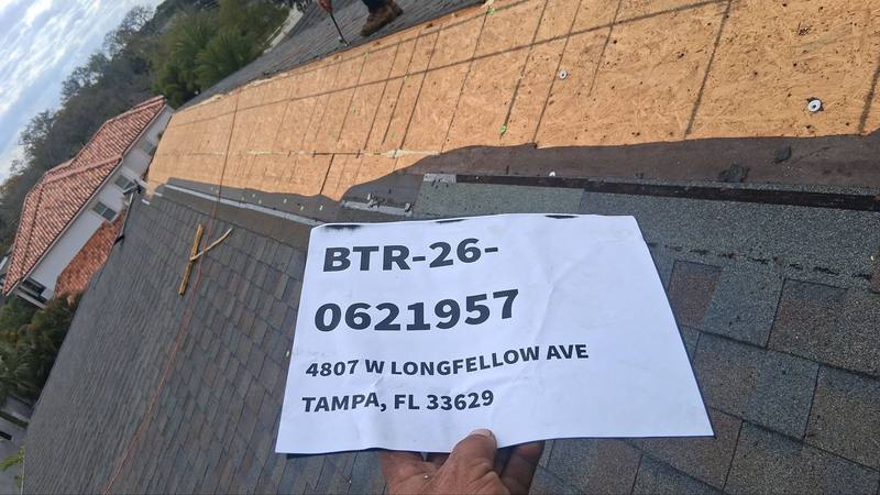 residential roof repair by Hloska Roofing in Tampa
